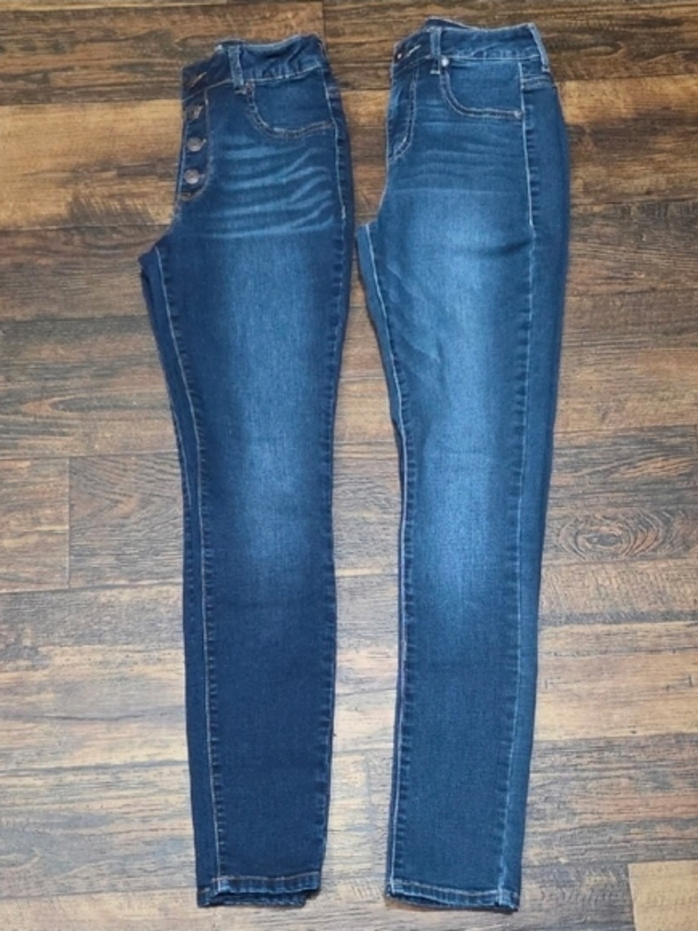 2 Pair Of Maurices Dark Blue High-Rise Skinny Jeans